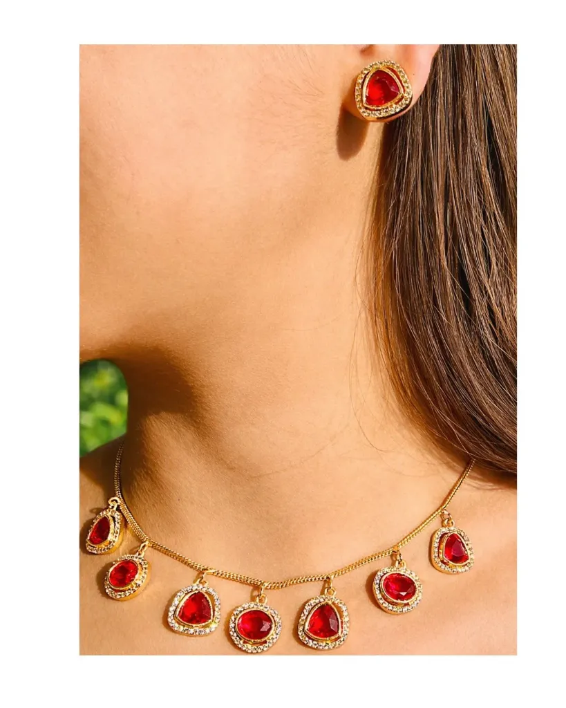 Gulnaar Jadau Polki Drop Necklace