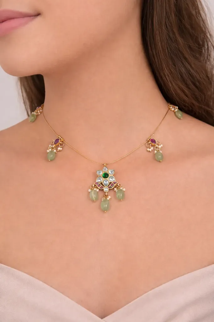 Neelambari Pushpa Jadau Necklace