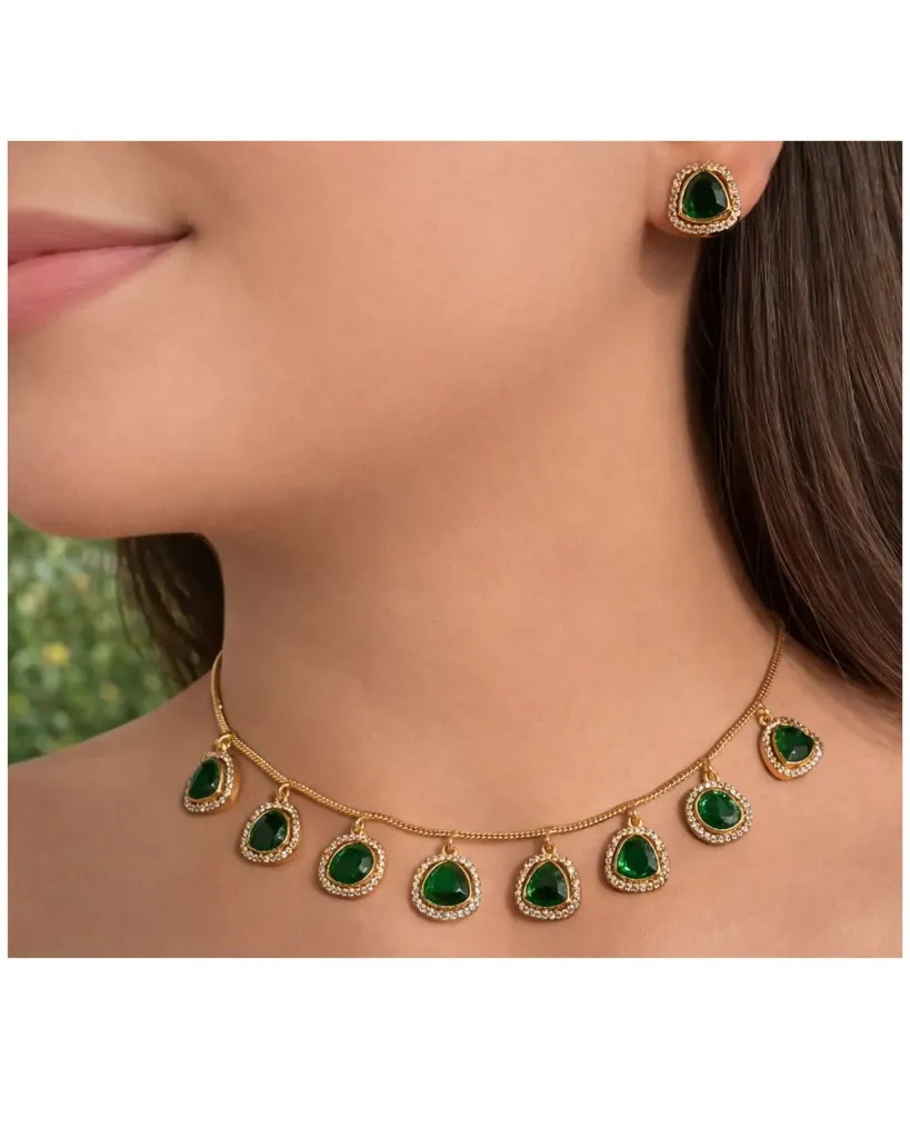 Emerald Verdant Halo Set