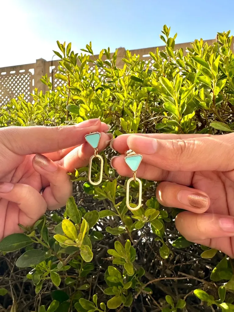 Azure Link Drop Earrings