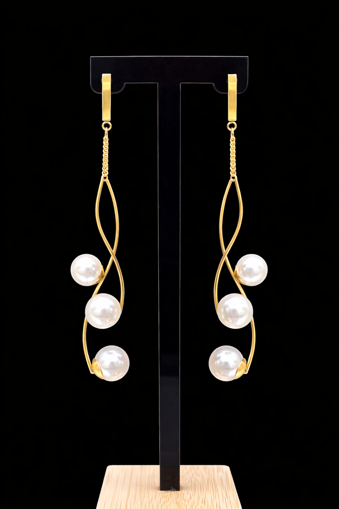 Celestia Pearl Twist Earrings
