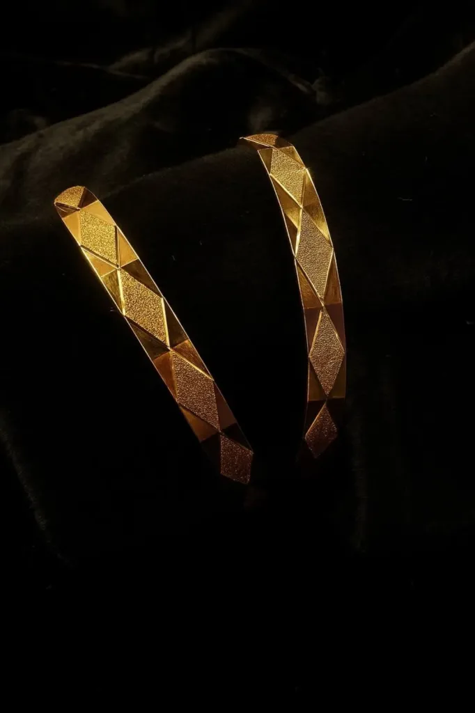 Sculpted Rhombus Cuff Bangle